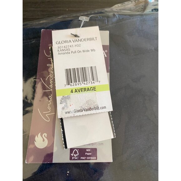 Gloria Vanderbilt Womens Amanda Pull On Slim Straight Jeans Dark Blue Size 4 NWT - Picture 7 of 7